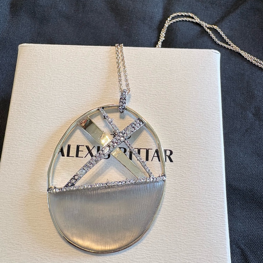 Alexis Bittar champagne lucite Long Diamond Dust Necklace